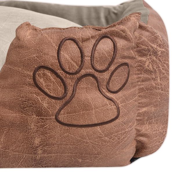 vidaXL Cama para perro con coj&iacute;n PU cuero artificial talla XL beige