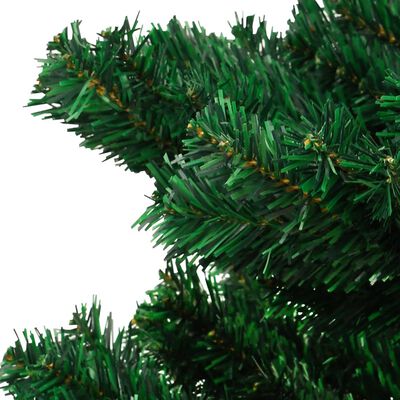 vidaXL Árbol de Navidad preiluminado con luces y soporte verde 150 cm