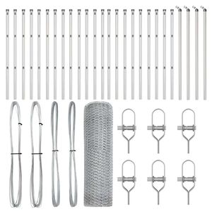 vidaXL Poste de Valla Plateado