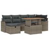 vidaXL Conjunto de sof&aacute; de jard&iacute;n 7 uds. Gris rat&aacute;n sint&eacute;tico