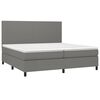 vidaXL Cama box spring con colch&oacute;n tela gris oscuro 200x200 cm