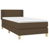 vidaXL Cama box spring con colch&oacute;n tela marr&oacute;n oscuro 100x200 cm