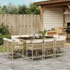 vidaXL Set comedor de jard&iacute;n 11 pzas con cojines rat&aacute;n sint&eacute;tico beige