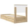 vidaXL Cama con almacenamiento con cabecera Roble Sonoma 75 x 190 cm
