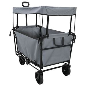 vidaXL Carro de Mano Plegable Gris 105 x 56.5 x 116 cm Tela Oxford