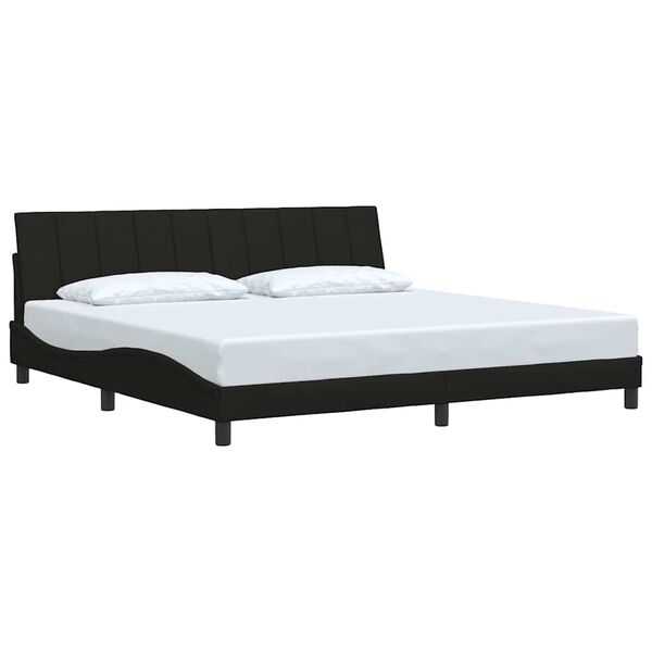vidaXL Estructura de cama sin colch&oacute;n Hanko tela negro 200x200 cm