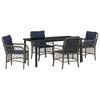 vidaXL Conjunto de Comedor de Jard&iacute;n 5 pcs Gris y Negro Rat&aacute;n