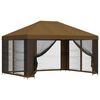 vidaXL Gazebo de jard&iacute;n con paredes laterales 4 x 3 m Topo