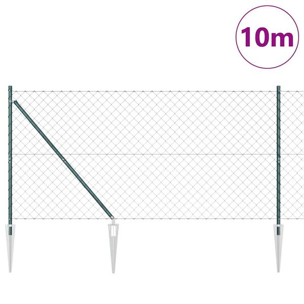 vidaXL Poste de Valla Verde 10 x 1,2 m (malla de 60 x 60 mm)