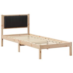 vidaXL Estructura de Cama con Cabecera Tapizada Negro 80 x 200 cm