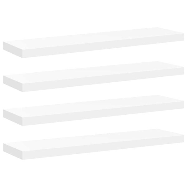 vidaXL Estantes flotantes de pared 4 uds MDF blanco 90x23,5x3,8 cm