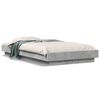 vidaXL Estructura cama con luces LED madera gris hormig&oacute;n 75x190 cm