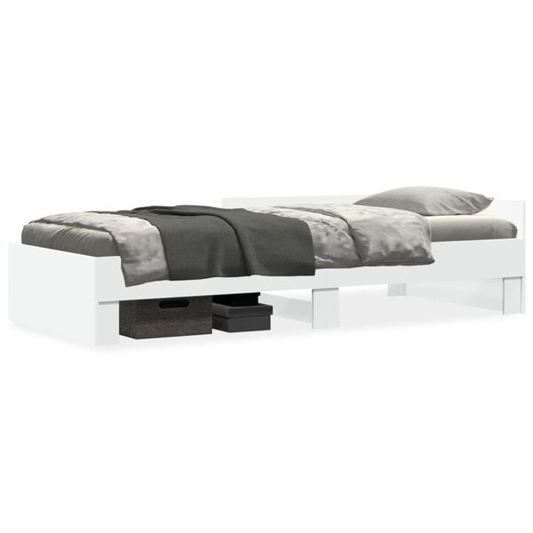 vidaXL Estructura de cama madera de ingenier&iacute;a blanca 75x190 cm