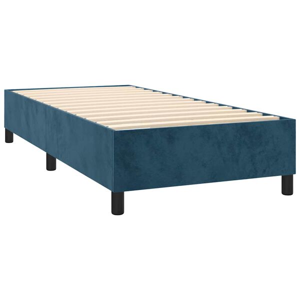 vidaXL Cama box spring con colch&oacute;n terciopelo azul oscuro 100x200 cm