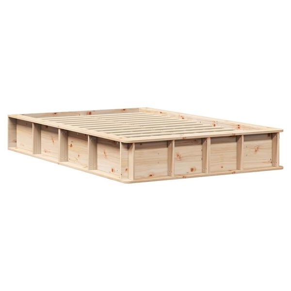 vidaXL Estructura de cama Marr&oacute;n 120 x 200 cm Madera de pino macizo