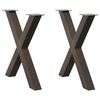 vidaXL Patas para mesa de comedor en forma de X (2 unidades, acero natural, 80 x 72-73 cm)