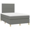 vidaXL Cama box spring con colch&oacute;n y LED tela marr&oacute;n oscuro 120x190 cm