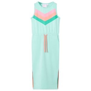 vidaXL Vestido infantil con cord&oacute;n verde menta claro 116