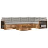 vidaXL Conjunto de sof&aacute;s de exterior 6 pcs Natural y Gris Claro