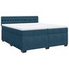 vidaXL Cama box spring con colch&oacute;n terciopelo azul 200x200 cm