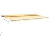 vidaXL Toldo autom&aacute;tico LED sensor de viento amarillo blanco 600x300cm