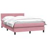vidaXL Cama box spring con colch&oacute;n terciopelo rosa 160x220 cm