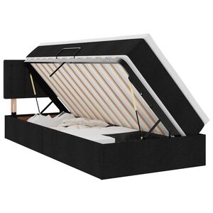 vidaXL Cama con almacenamiento y LED con LED Negro 100 x 200 cm tela