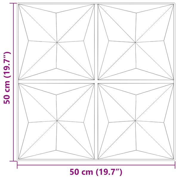 vidaXL Paneles de pared 12 pcs Origami Bet&oacute;n 50 x 50 cm Espuma XPS