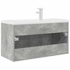 vidaXL Mueble de ba&ntilde;o con lavabo incorporado y grifo gris hormig&oacute;n