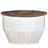 vidaXL Mesa de centro forma de barril madera maciza reciclada blanco