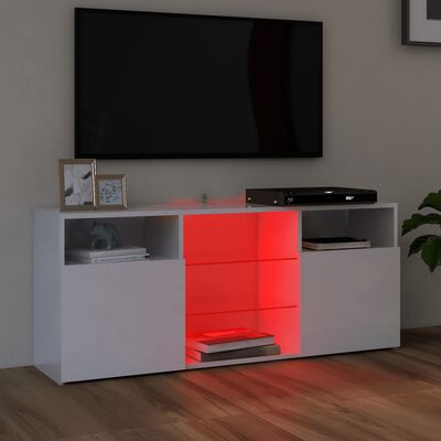 vidaXL Mueble de TV con luces LED blanco brillante 120x30x50 cm