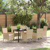 vidaXL Conjunto de Comedor de Jard&iacute;n 7 pcs Beige rat&aacute;n sint&eacute;tico