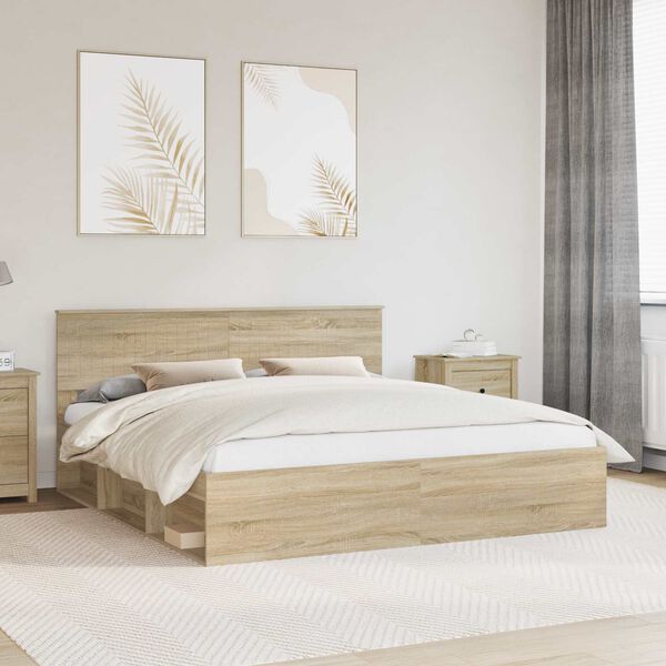 vidaXL Estructura de cama Sonoma 180 x 200 cm Madera de pino macizo