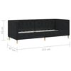 vidaXL Sof&aacute; cama con colch&oacute;n USB de tela negro 90x200 cm