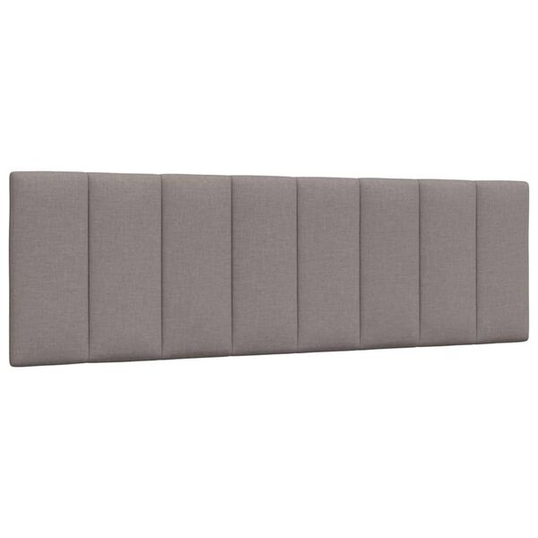 vidaXL Cabecero de cama acolchado Hanko tela gris taup&eacute; 160 cm