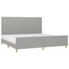 vidaXL Cama sin colch&oacute;n tela gris claro 200x200 cm