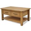 vidaXL Mesa de centro de madera maciza de roble 88x53x45 cm