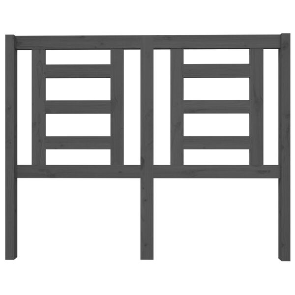 vidaXL Cabecero de cama madera maciza de pino gris 126x4x100 cm