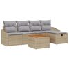 vidaXL Conjunto de sof&aacute;s de jard&iacute;n 6 uds. Beige Polirat&aacute;n