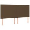 vidaXL Cabecero de cama marr&oacute;n oscuro 160x5x118/128 cm Tela