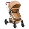 vidaXL Carrito de beb&eacute;s 3 en 1 de aluminio gris taupe