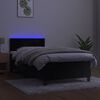 vidaXL Cama box spring colch&oacute;n y LED terciopelo negro 100x200 cm