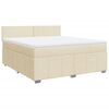 vidaXL Cama box spring con colch&oacute;n tela color crema 180x200 cm