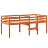 vidaXL Cama alta con techo madera maciza de pino marrón cera 80x200 cm