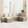 vidaXL Conjunto de sof&aacute; de jard&iacute;n 6 pcs Beige y Crema rat&aacute;n sint&eacute;tico
