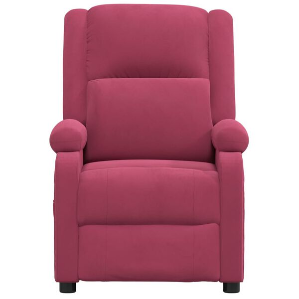 vidaXL Sillón de masaje eléctrico terciopelo rojo tinto