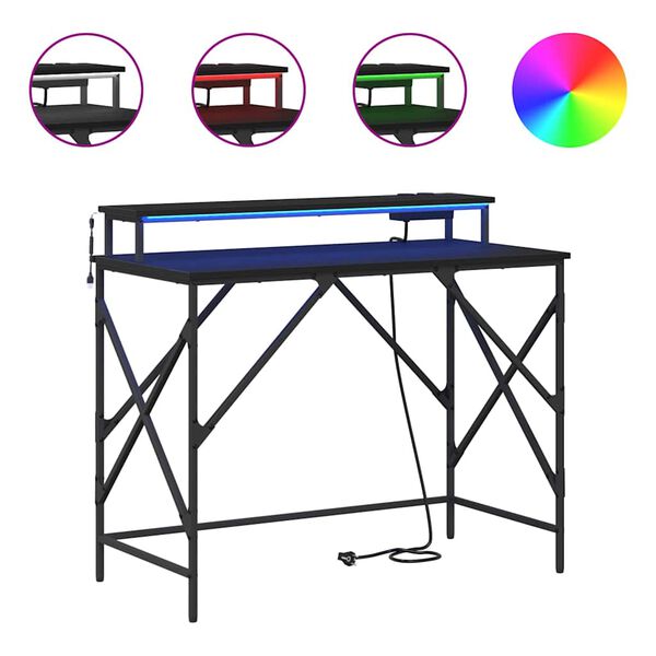 vidaXL Escritorio Roble Negro 100 x 50 x 86,5 cm Madera de ingenier&iacute;a