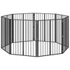 vidaXL Puerta para perros 8 pcs Negro 80 x 100 cm Acero Galvanizado