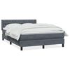 vidaXL Cama box spring con colch&oacute;n terciopelo gris oscuro 140x210 cm
