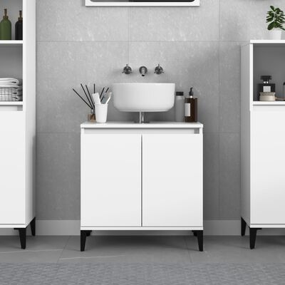 vidaXL Armario para lavabo madera contrachapada blanco 58x33x60 cm